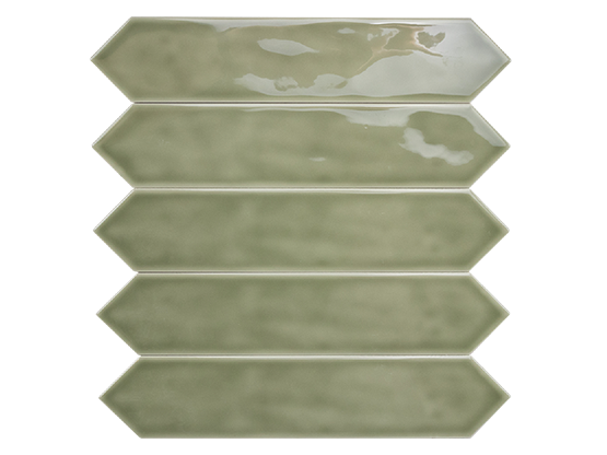 Steenbok-Rustic-Olive-Green-Glossy-Spike-13x13cm-patroon